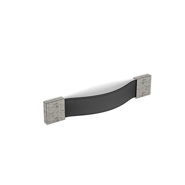 Hafele Deri Mobilya Kulpu Tage 128mm Antik Gümüş-Siyah