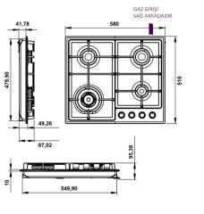 Hafele Gazlı Ocak Contempo 60 cm Inox