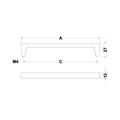 Hafele Mobilya Kulpu H2125 Mat 160mm Mat Paslanmaz Çelik