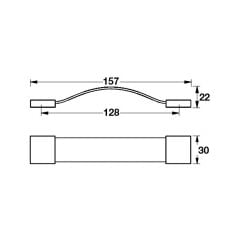Hafele Deri Mobilya Kulpu Tage 128mm Antik Gümüş-Siyah