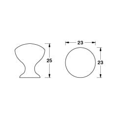 Hafele Düğme Kulp Verre Jr. Mat Siyah