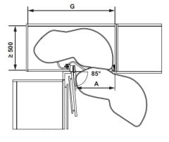 Hafele Kesseböhmer Lemans II Arena Pure Köşe Kiler Sistemi 2 Sepet Sağ Dönüşlü Antrasit 411-418 mm