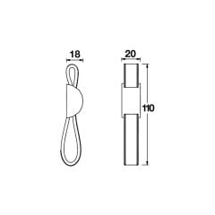 Hafele Düğme Kulp Vegard Jr. Deri Antik Gümüş