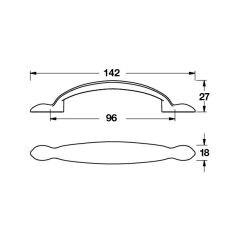 Hafele Mobilya Kulpu Florian 96mm Antik Bronz