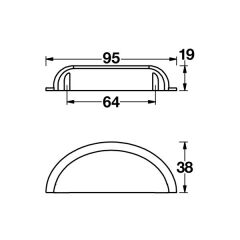 Hafele Kabuk Çekmece Kulpu Lamont 64mm Mat Siyah