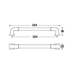 Hafele Mobilya Kulpu Norman 224mm Antik Gümüş