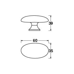 Hafele Düğme Kulp Iva Jr. Antik Bronz