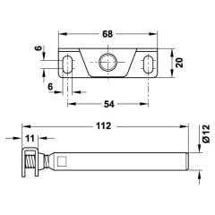 Hafele Gizli Raf Taşıyıcı Plakalı 12/24mm
