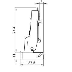 Hafele Metalla 110 SM 105° Yarı Binili Gizli Menteşe
