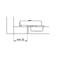 Hafele M.S. Sabit Kapak Menteşesi Düz 48/6