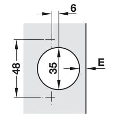 Hafele D Kalın Kapak Menteşesi Dtb 48/6 20-35mm