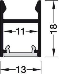 Hafele Profil 2103 Alüminyum Siyah 3 Metre
