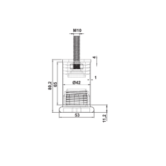 Hafele Gaya Mobilya Ayağı M10 42/80mm, Parlak Krom Renk