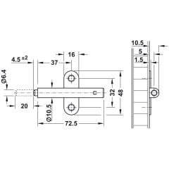 Hafele ODO Bas-aç Mekanizma Plastik Gri