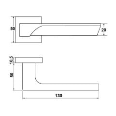 Hafele Kapı Kolu Seti İstanbul WC Mat Krom