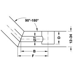 HAfele Minifix Açılı Çift Taraflı Mil (100 Adet), Galvaniz
