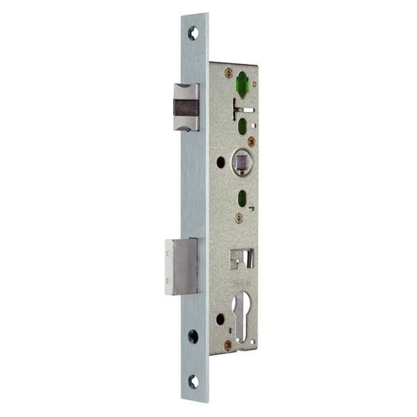 Hafele H40.03 Barelli Tip Gömme Dar Kapı Kilidi Paslanmaz Çelik Mat 40/24/92mm