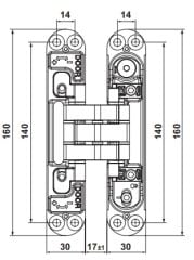 Hafele CDH 120S Gizli Menteşe Paslanmaz Çelik Renkli 316,120kg