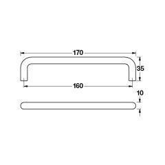 Hafele Mobilya Kulpu Ryan2 160mm Paslanmaz Çelik