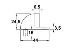 Hafele Stoper Zemine Vidalı Montaj 44x25mm Parlak Altın