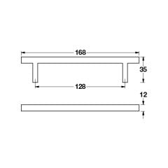 Hafele Mobilya Kulpu Lindsey2 128mm Mat Krom