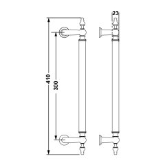 Hafele Çekme Kol Sena 300mm Antik Gümüş