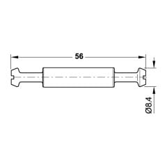 Hafele Maxifix-E Çift Taraflı Mil 56mm (10 Adet), Galvaniz