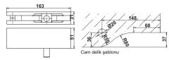 Hafele D Üst Cam Kasa Parçası Paslanmaz Çelik Mat