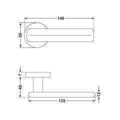 Hafele FLAME PC (Barelli Tip) Parlak Krom Renk Kapı Kolu