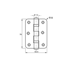Hafele Yaprak menteşe p.çelik 201 76x64x2,5mm