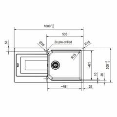Franke Granit Eviye ve Batarya Kampanyası UBG 611-100 Nero