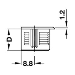 Hafele Rafix20 Tab Gövde 16mm (100 Adet), Siyah
