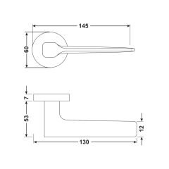 Hafele MARC PC (Barelli Tip) Mat Nikel Renk Kapı Kolu