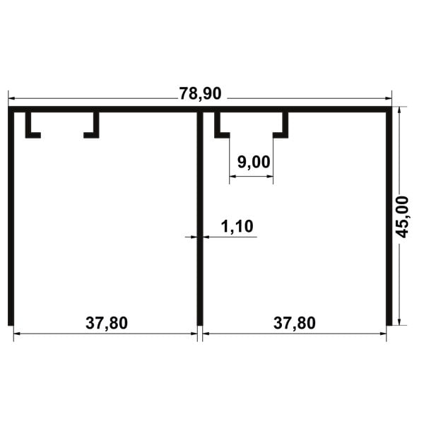 Hafele Multisoft 60 Üst Ray Alü. Eloksal 2.5m