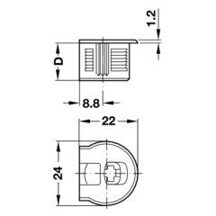 Hafele Rafix20 Tab Gövde 19mm Beyaz (100 Adet)