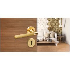 Hafele BLOQ WC (Banyo Tipi) Mat Altın Renk Kapı Kolu