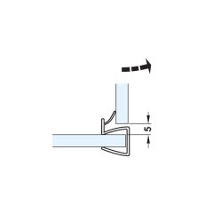 Hafele Cam Kapı Fitili Cam-Cam 90 Derece 8-10/2500mm
