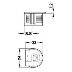Hafele Rafix20 Gövde 16mm Beyaz (1000 Adet)