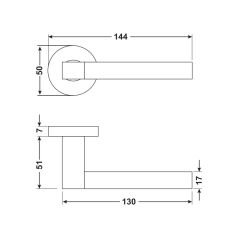 Hafele VIBORA PC (Barelli Tip) Antrasit Renk Kapı Kolu