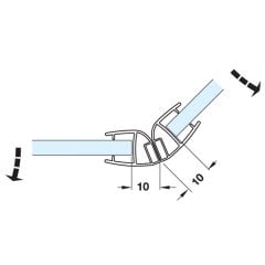 Hafele Mıknatıslı Cam Kapı Fitili 135 Derece 8-10/2500mm