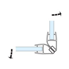 Hafele Mıknatıslı Cam Kapı Fitili 90 Derece 10-12/2500mm