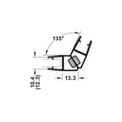 Hafele Mıknatıslı Cam Kapı Fitili 135 Derece 10-12/2500mm