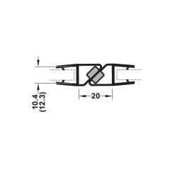 Hafele Mıknatıslı Cam Kapı Fitili 180 Derece 10-12/2500mm