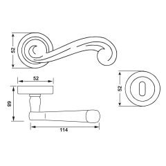 Hafele PLAZA PC (Barelli Tip) Antik Bronz Renk Kapı Kolu