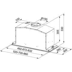 Franke Box Plus Glass Davlumbaz FBI 537 XS-BK OUTLET