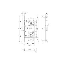 Hafele Dilden Kilit Oda Tipi (CB) 50/18mm Siyah Renk