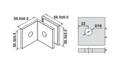 Hafele FORTIUS 02 Cam Tutucu D/C 90° Parlak Rose