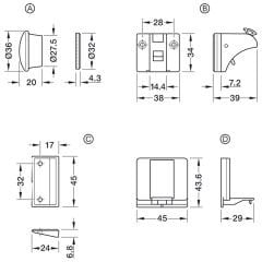 Hafele MAGNET Manyetik Beyaz Kulp