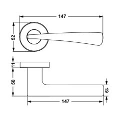 Hafele Kapı Kolu Seti Milano Oda Mat Nikel