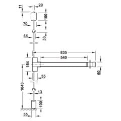 Hafele Esc Yatay/Düşey Kilitli Panik Bar Set, Mat P.Çelik Renk
